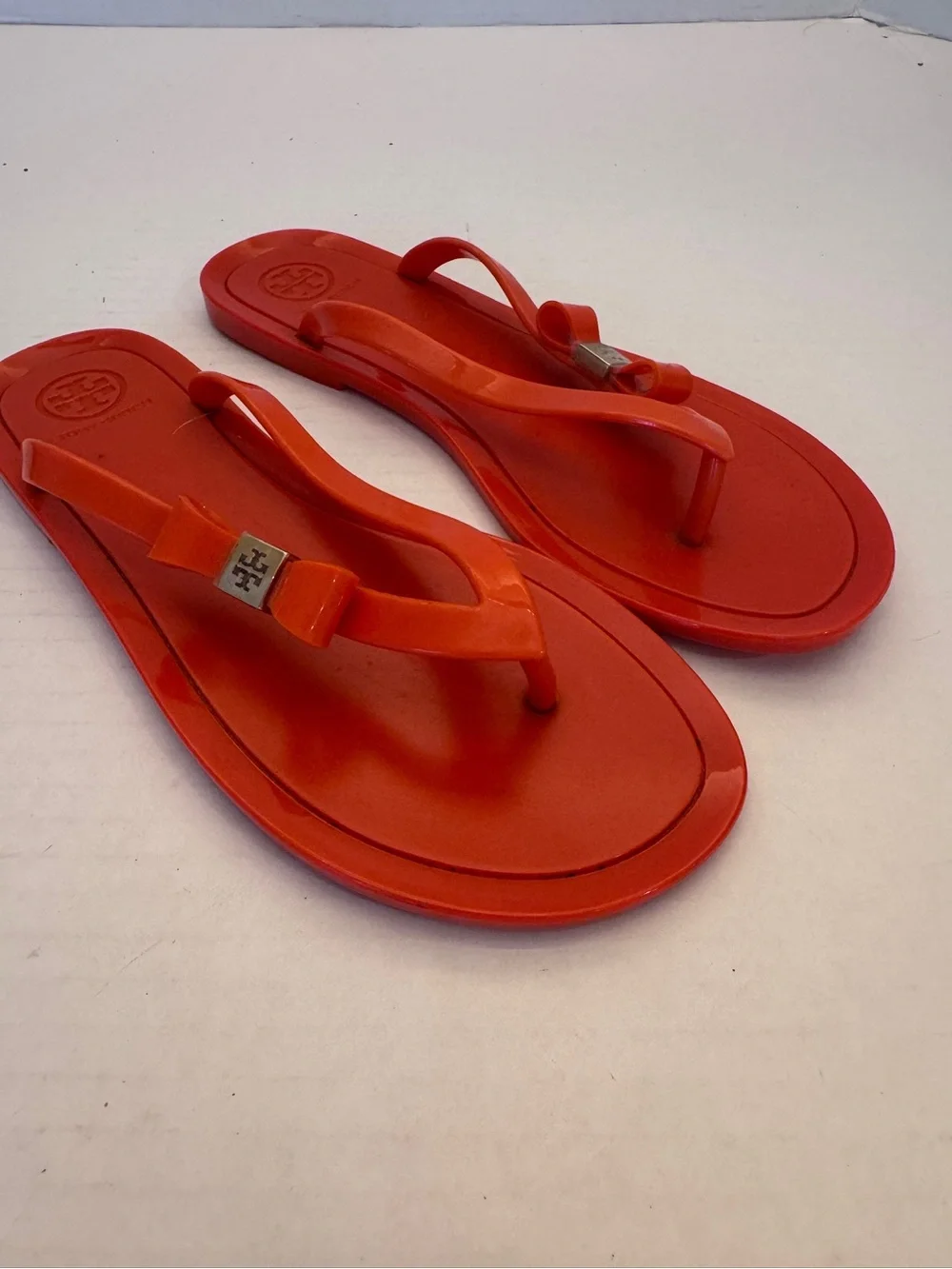 Tory Burch  Sandals  Jelly Orange  Thong /slip On Sandals Size 9M Summer Preppy